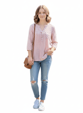 ESMARA casual blouse linen QUATER SLEEVES - Smgarment's